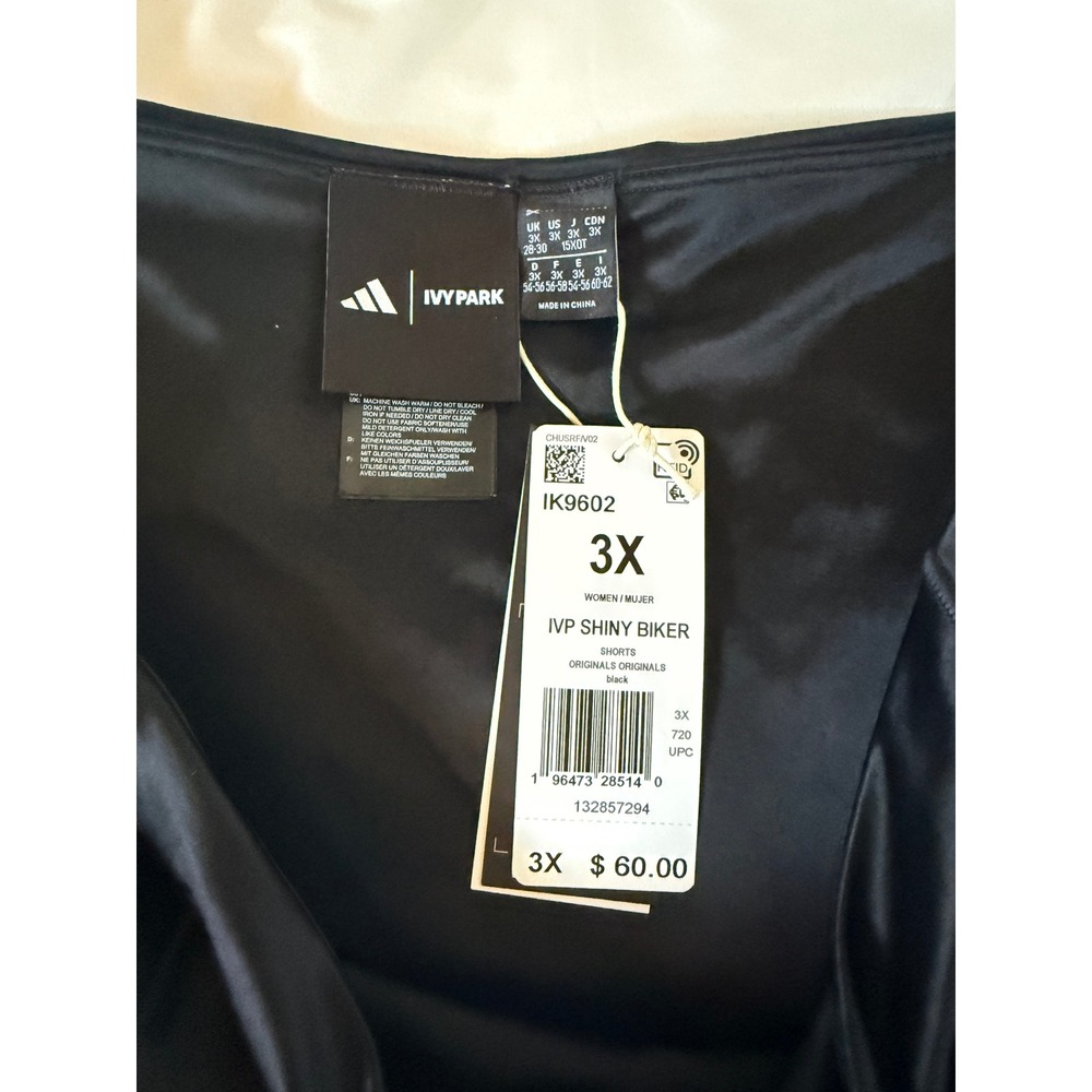 Adidas Ivy Park Beyonce Black Biker Shorts Black High Rise 3X NWT - Picture 3 of 6